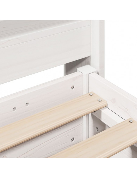Letto senza Materasso Bianco 90x200 cm Legno Massello di Pino