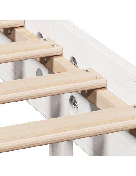 Letto senza Materasso Bianco 90x200 cm Legno Massello di Pino