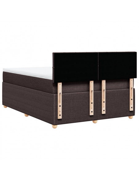 Giroletto a Molle con Materasso Marrone Scuro 140x200cm Tessuto