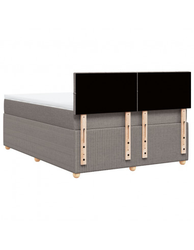 Giroletto a Molle con Materasso Tortora 140x200 cm in Tessuto