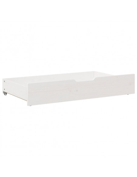 Cassettoni da Letto 2 pz Bianchi 90x55x16cm Legno Massello Pino