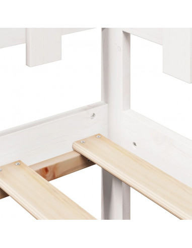 Dormeuse con Cassetti Bianco 90x190 cm Legno Massello di Pino