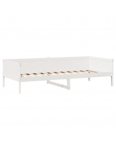 Dormeuse con Cassetti Bianco 90x190 cm Legno Massello di Pino