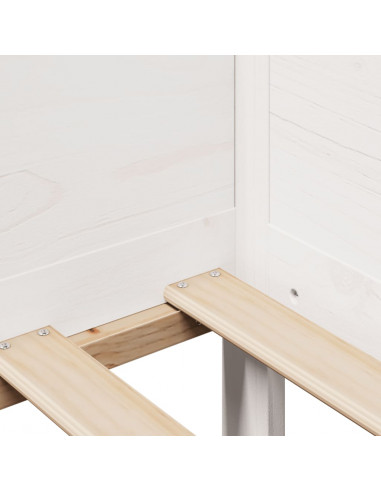 Dormeuse con Cassetti Bianco 90x190 cm Legno Massello di Pino