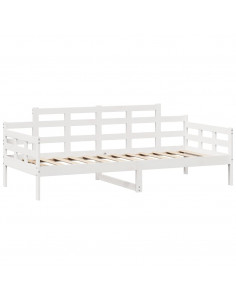 Dormeuse con Cassetti Bianco 90x190 cm Legno Massello di Pino