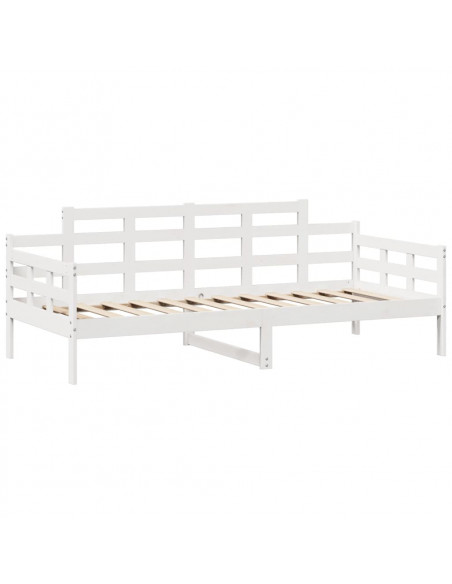 Dormeuse con Cassetti Bianco 90x190 cm Legno Massello di Pino