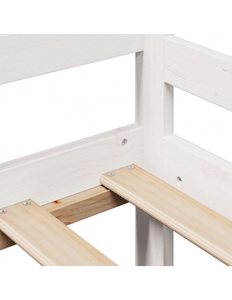 Dormeuse con Cassetti Bianco 90x190 cm Legno Massello di Pino