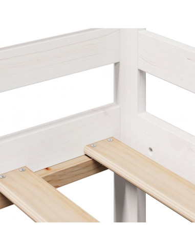 Dormeuse con Cassetti Bianco 90x190 cm Legno Massello di Pino