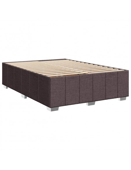 Giroletto a Molle con Materasso Marrone Scuro 140x200cm Tessuto