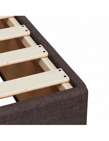 Giroletto a Molle con Materasso Marrone Scuro 140x200cm Tessuto