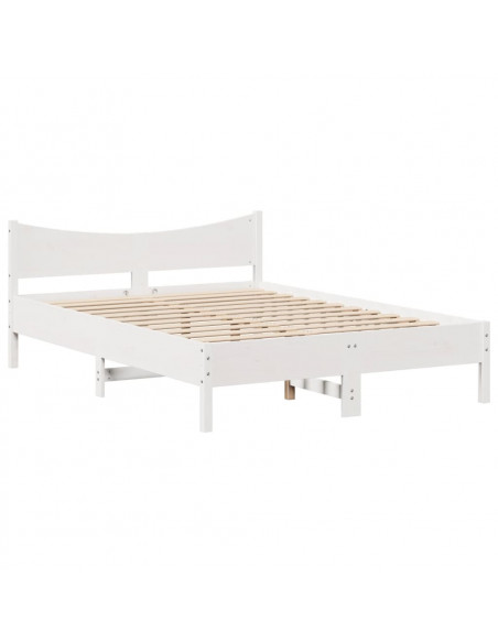Giroletto con Cassetti Bianco 120x190 cm Legno Massello di Pino