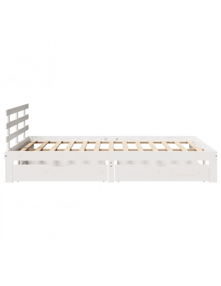 Giroletto con Cassetti Bianco 120x200 cm Legno Massello di Pino