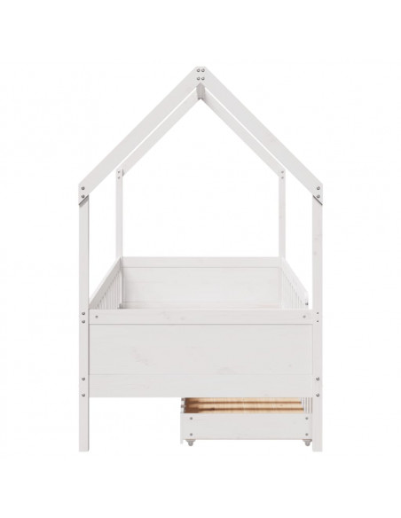Giroletto per Bambini con Cassetti 90x190cm Legno Massello Pino