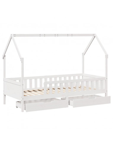 Giroletto per Bambini con Cassetti 90x190cm Legno Massello Pino