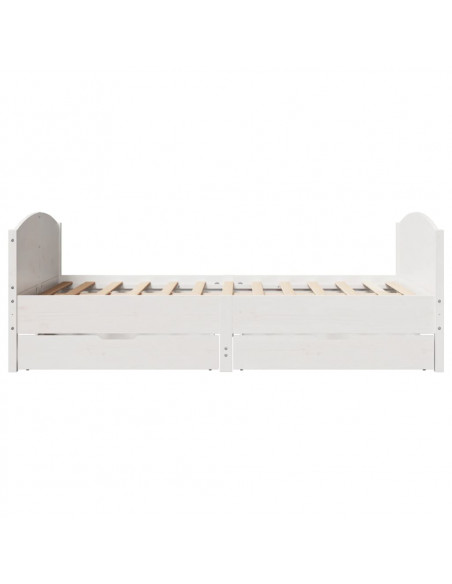 Letto senza Materasso Bianco 120x190 cm Legno Massello di Pino