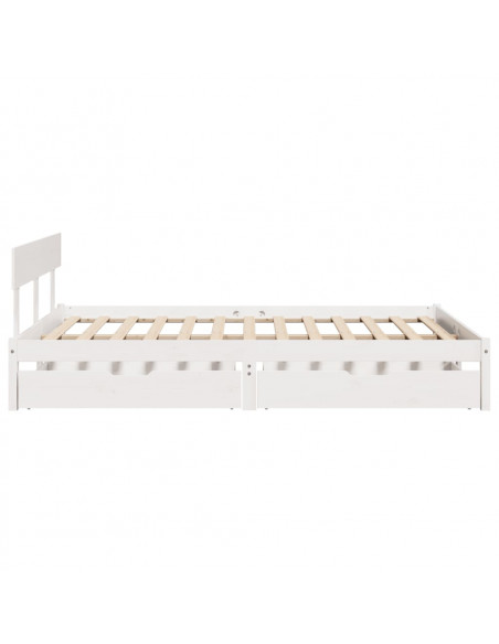 Letto senza Materasso Bianco 120x190 cm Legno Massello di Pino