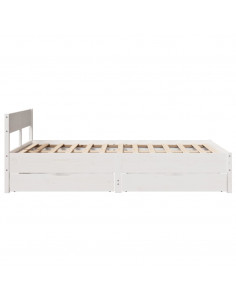 Letto senza Materasso Bianco 120x190 cm Legno Massello di Pino