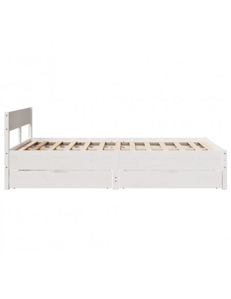 Letto senza Materasso Bianco 120x190 cm Legno Massello di Pino