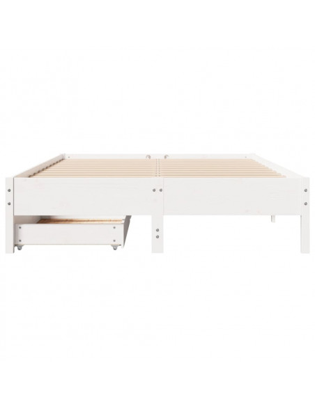 Letto senza Materasso Bianco 120x190 cm Legno Massello di Pino