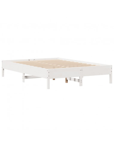 Letto senza Materasso Bianco 120x190 cm Legno Massello di Pino