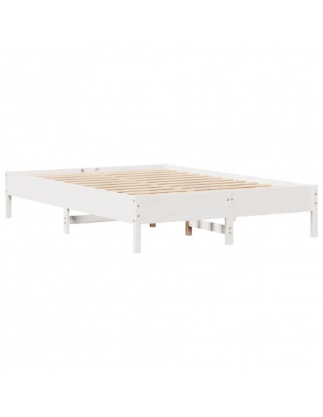 Letto senza Materasso Bianco 120x190 cm Legno Massello di Pino