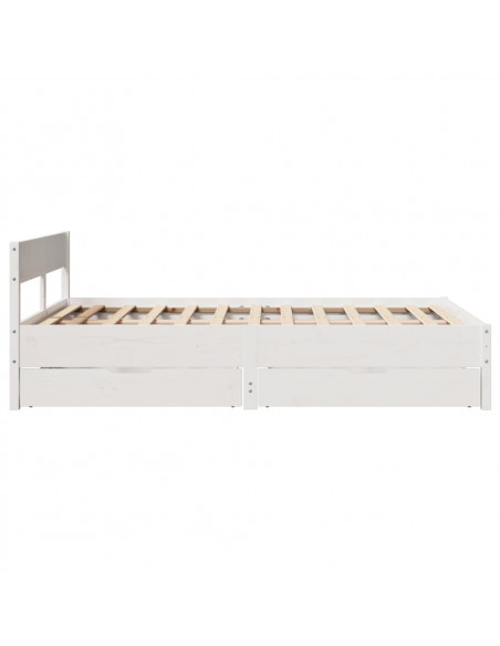 Letto senza Materasso Bianco 135x190 cm Legno Massello di Pino