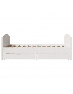 Letto senza Materasso Bianco 140x190 cm Legno Massello di Pino