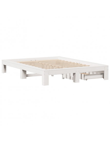 Letto senza Materasso Bianco 140x190 cm Legno Massello di Pino