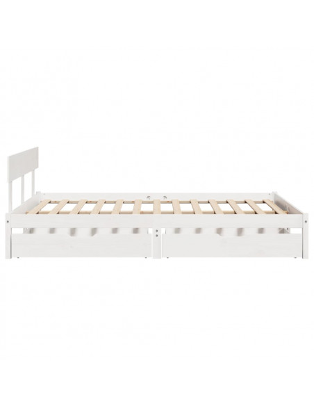 Letto senza Materasso Bianco 140x190 cm Legno Massello di Pino