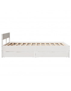 Letto senza Materasso Bianco 140x190 cm Legno Massello di Pino
