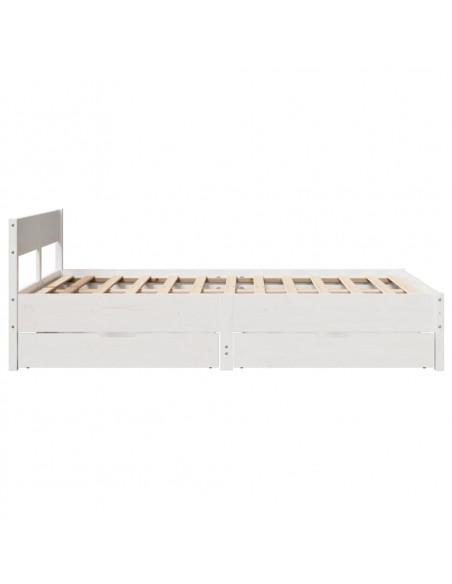 Letto senza Materasso Bianco 140x190 cm Legno Massello di Pino