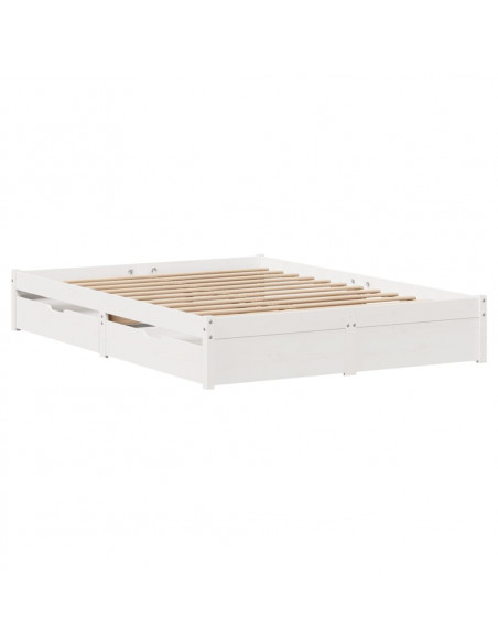 Letto senza Materasso Bianco 140x190 cm Legno Massello di Pino