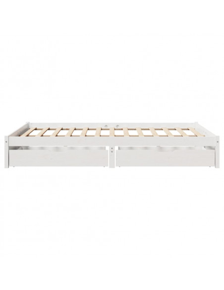 Letto senza Materasso Bianco 140x190 cm Legno Massello di Pino