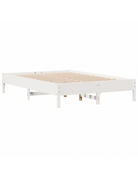 Letto senza Materasso Bianco 140x190 cm Legno Massello di Pino