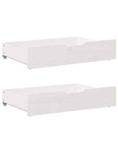 Letto senza Materasso Bianco 75x190 in Legno Massello di Pino