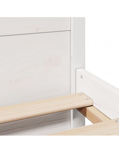 Letto senza Materasso Bianco 90x190 cm in Legno Massello Pino