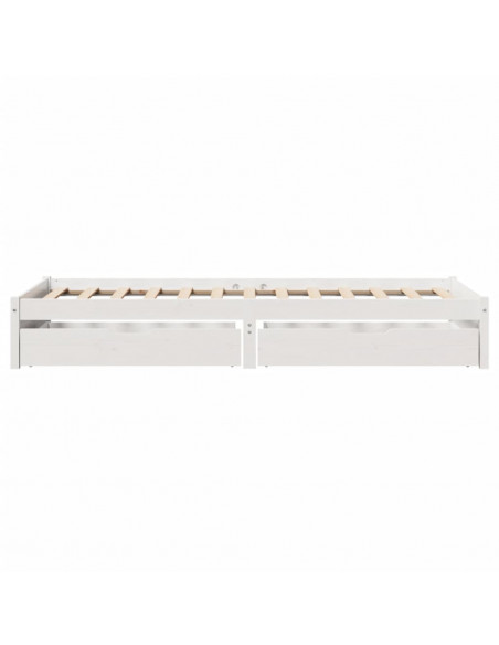 Letto senza Materasso Bianco 90x190 cm in Legno Massello Pino
