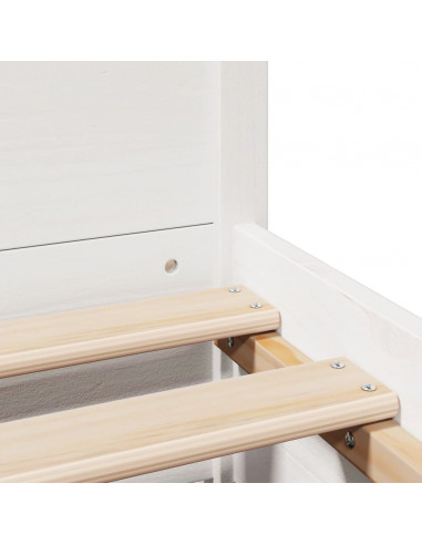 Letto senza Materasso Bianco 90x190 cm in Legno Massello Pino