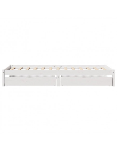 Letto senza Materasso Bianco 90x190 cm in Legno Massello Pino