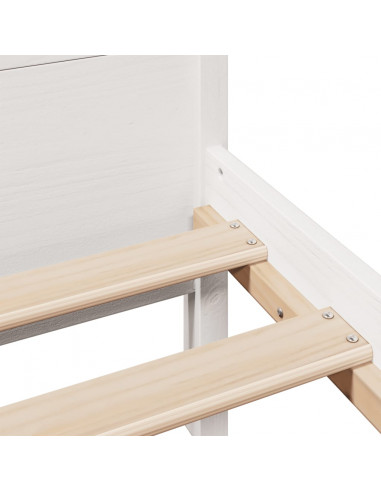 Letto senza Materasso Bianco 120x190 cm Legno Massello di Pino