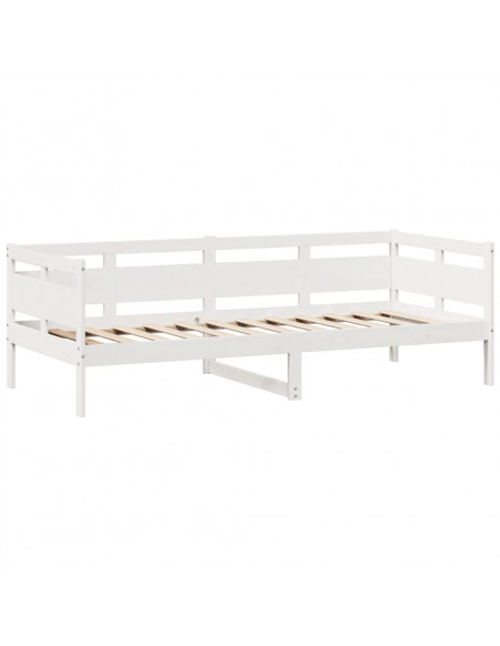 Dormeuse con Cassetti Bianco 90x190 cm Legno Massello di Pino