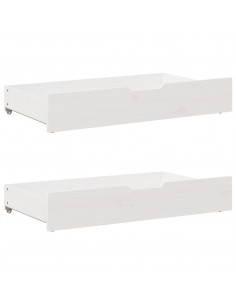 Dormeuse con Cassetti Bianco 90x190 cm Legno Massello di Pino 2