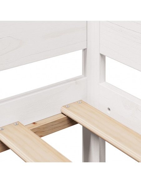 Dormeuse con Cassetti Bianco 90x190 cm Legno Massello di Pino