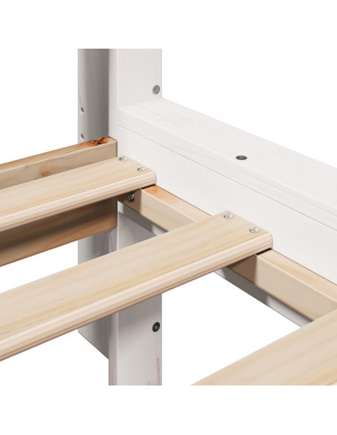 Letto Libreria senza Materasso Bianco 135x190 cm Legno di Pino