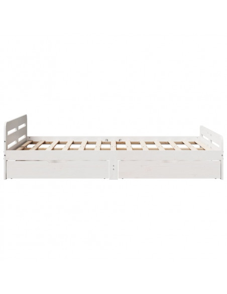 Letto senza Materasso Bianco 120x190 cm Legno Massello di Pino