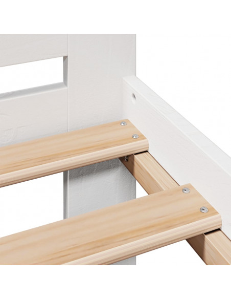 Letto senza Materasso Bianco 120x190 cm Legno Massello di Pino