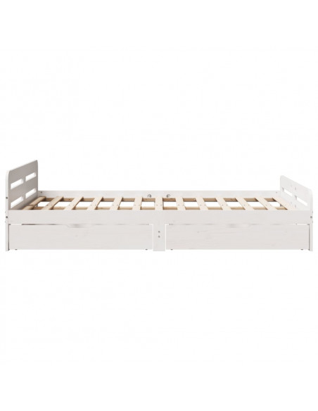 Letto senza Materasso Bianco 135x190 cm Legno Massello di Pino