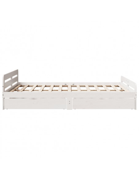 Letto senza Materasso Bianco 140x190 cm Legno Massello di Pino