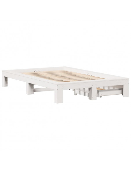Giroletto senza Materasso Bianco 120x190 cm Legno Massello Pino