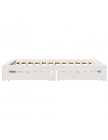 Giroletto senza Materasso Bianco 135x190 cm Legno Massello Pino
